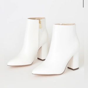 Lulu’s Ottava White High Heel Booties